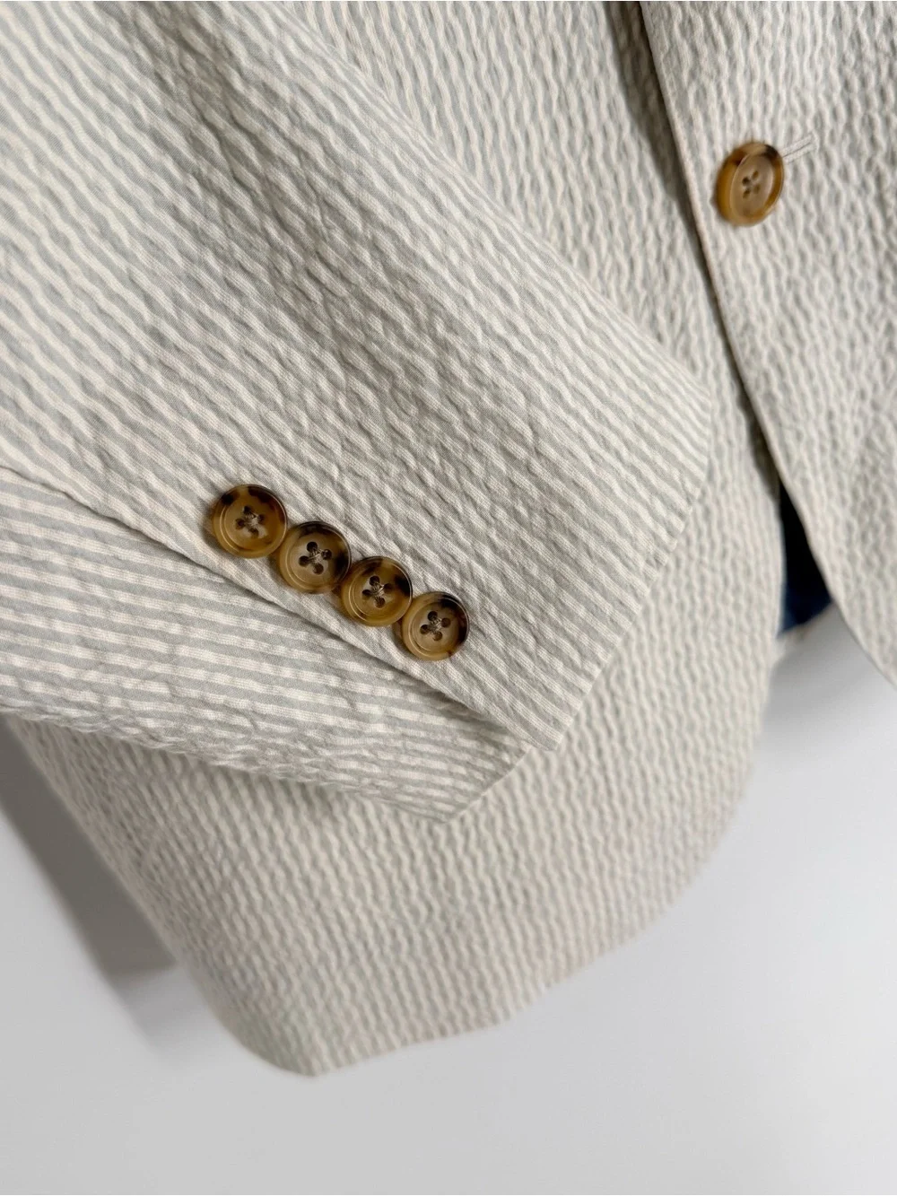 Bonobos Seersucker Blazer Mens Size 40R Blue Ivory Slim Fit Sport Coat NWOT
